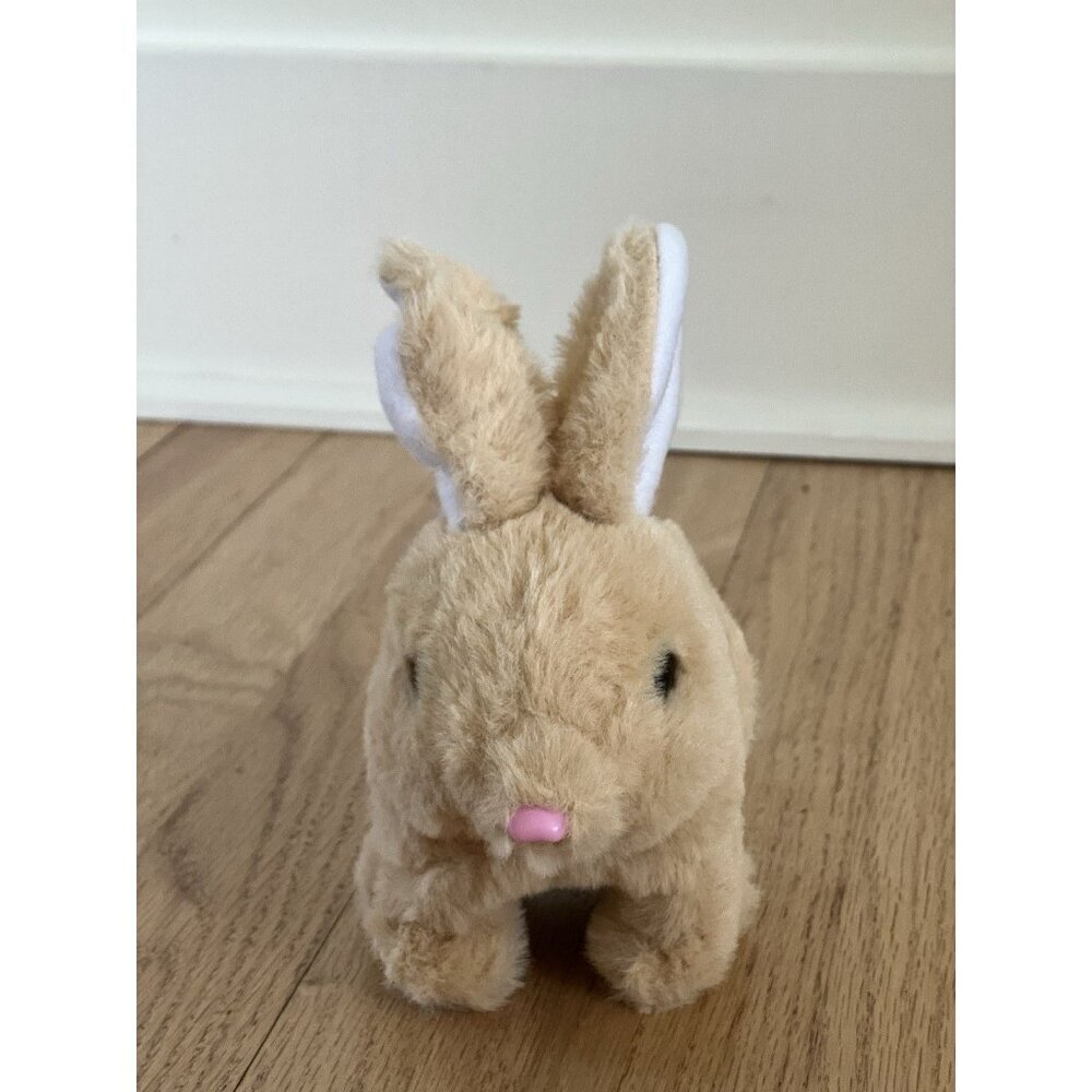 Hopping Plush Rabbit Toy Interactive Electronic Pet Bunny Tan New - Picture 9 of 10
